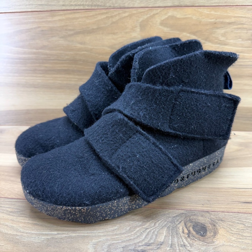 ASPORTUGUESAS Case Boot Black 9 9.5 EU 40 Wool Rubber Comfort Cork